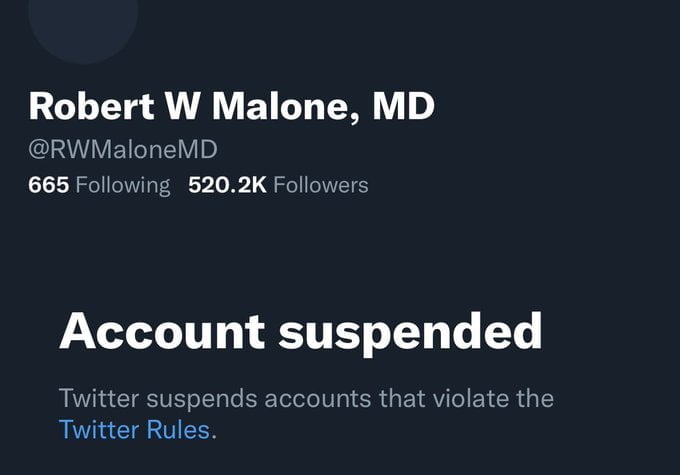 #FreeMalone! Το twitter «έριξε» τον λογαριασμό του διάσημου Καθηγητή Robert Malone!