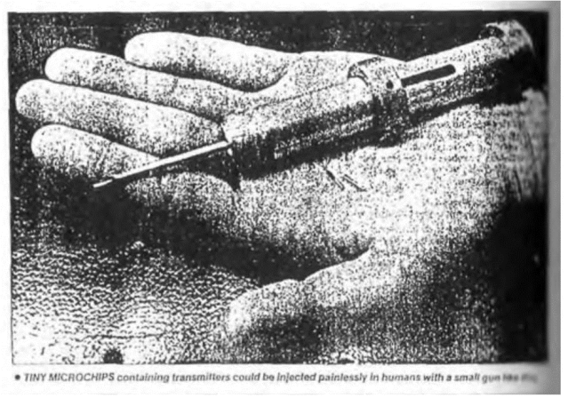 Άρθρο εφημερίδας απο το 1989 περιγράφει σχέδιο με εμφύτευση μικροτσίπ και σύνδεση μας με έναν κεντρικό υπολογιστή.