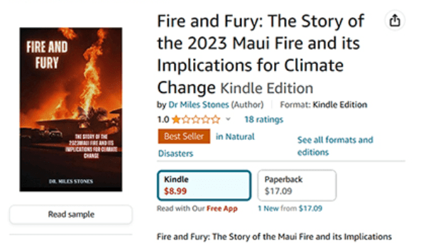 Βιβλίο για τις πυρκαγιές στο Maui δημοσιεύτηκε πριν καν ολοκληρωθούν τα «γεγονότα» αλλα και πριν μάθουμε τον αριθμό των νεκρών… Σας θυμίζει κάτι;