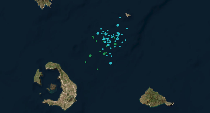 Διαδοχικοί σεισμοί «ταρακουνούν» το νησί της Σαντορίνης και το ηφαίστειο Κολούμπος